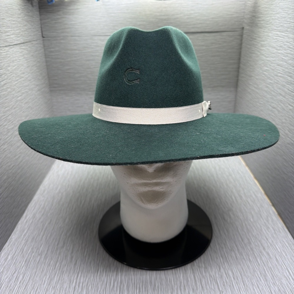 Charlie 1 Horse Cowboy Hat Green Felt Western Wide Brim Ranch Style Small‎